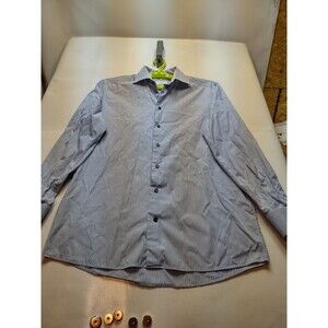 Eton Dress Shirt Mens 41/16 Contemporary Flip Cuff Button Down Long Sleeve Blue